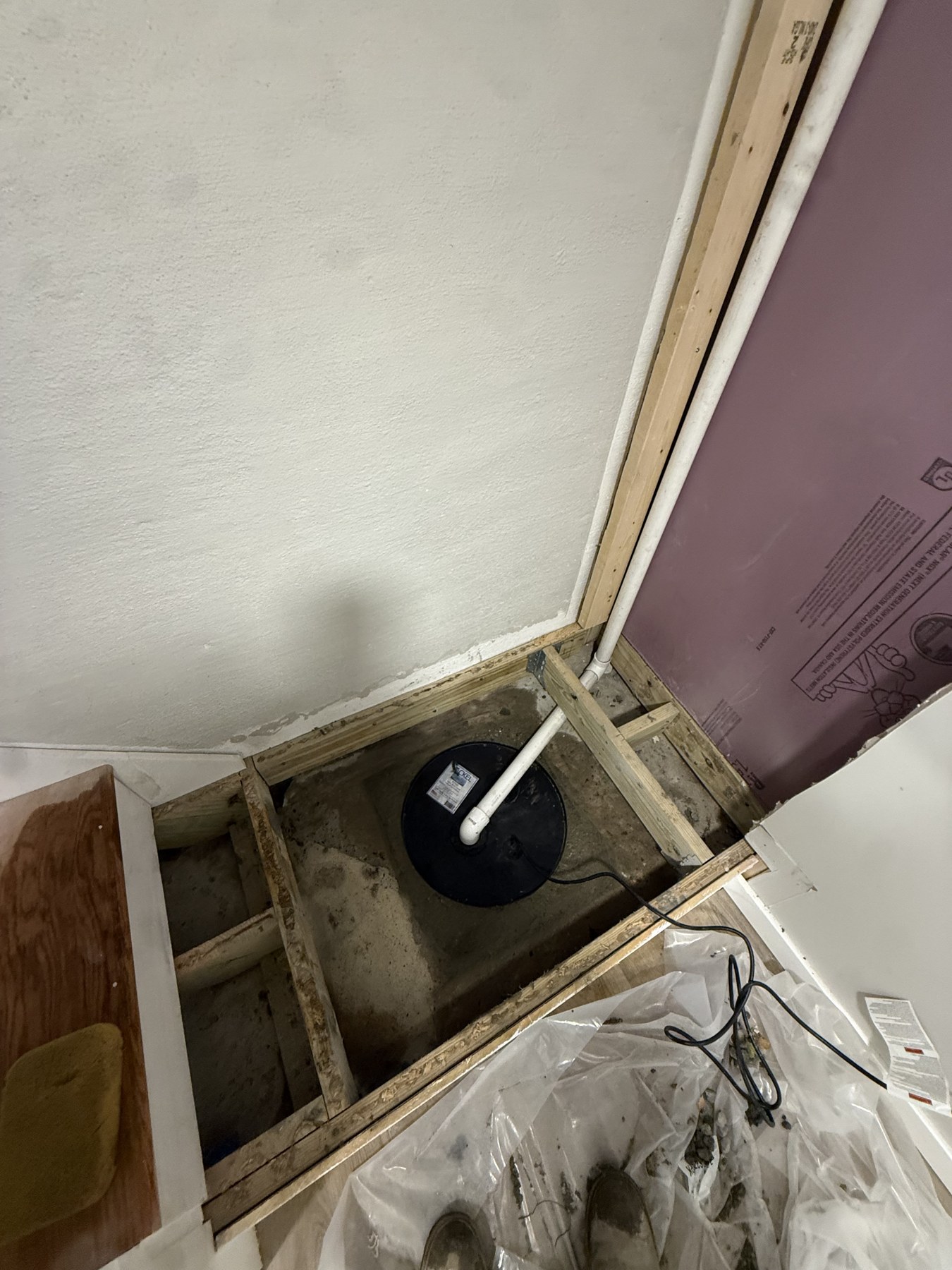 Sump pump installation by Blue Line