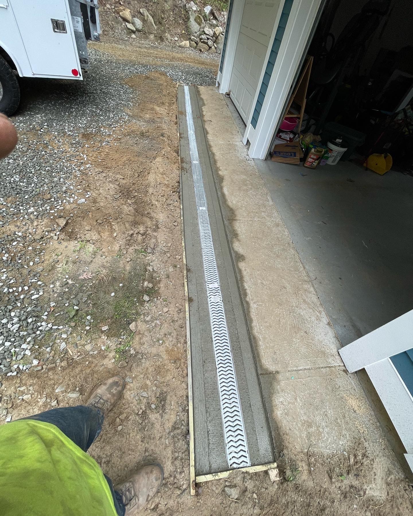 Garage trench drain by Blue Line